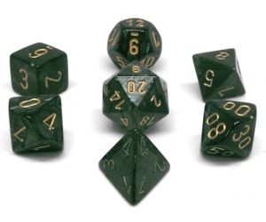 CHX27415 Jade/Gold Scarab 7PC Polyhedral Dice Set image 0